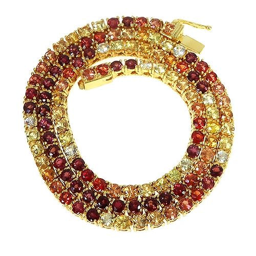 Fire Sapphire Multi Colored Tennis Chain