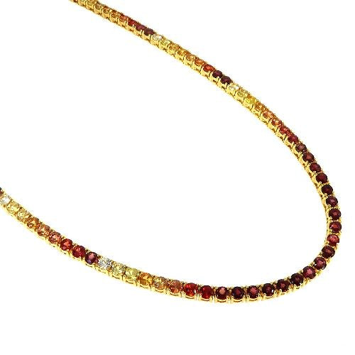 Fire Sapphire Multi Colored Tennis Chain