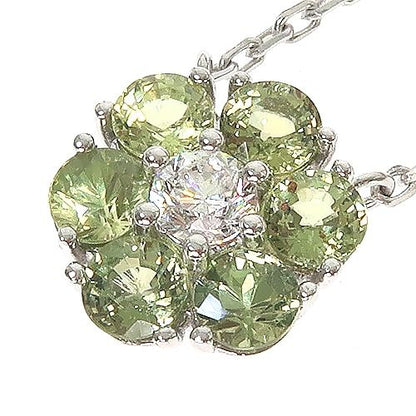 Green Sapphire Diamond Flower Necklace 67232