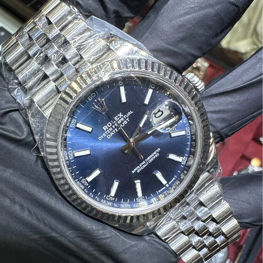 2020 Rolex DateJust 41mm Stainless Steel Blue Stick Dial
