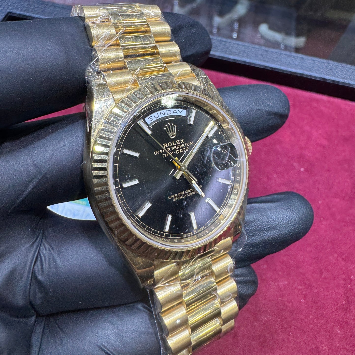 2023 Rolex Day-Date 40mm | 18K Yellow Gold | "Black Stick" | 228238