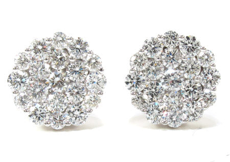 Flower Diamond Stud Earrings