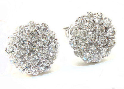 Flower Diamond Stud Earrings