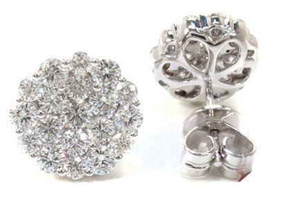 Flower Diamond Stud Earrings