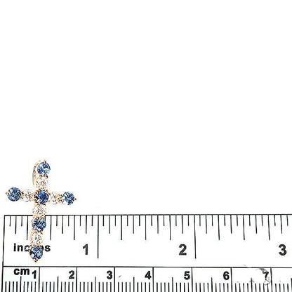 Ocean Blue Sapphire Diamond Cross