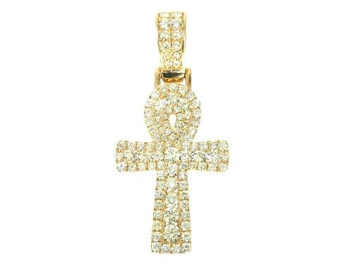 14K Gold Diamond Ankh Cross