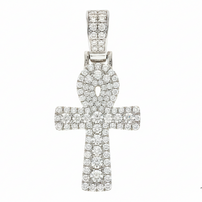 14K Gold Diamond Ankh Cross