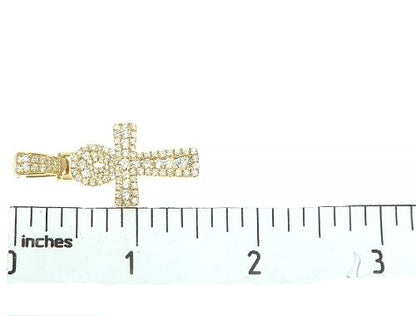 14K Gold Diamond Ankh Cross