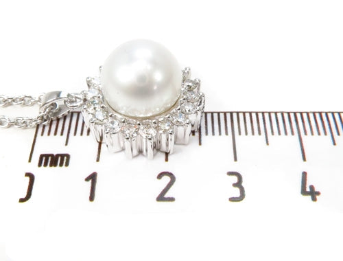 Prong Diamond Pearl Necklace 37699