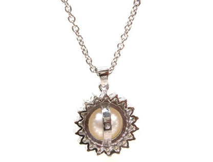 Prong Diamond Pearl Necklace 37699