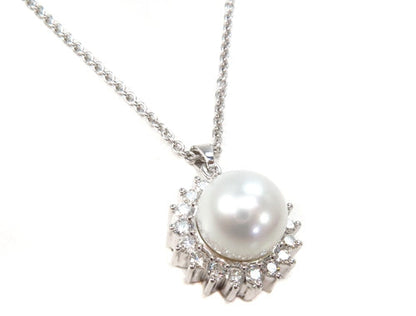 Prong Diamond Pearl Necklace 37699