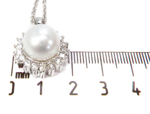 Prong Diamond Pearl Necklace 37699