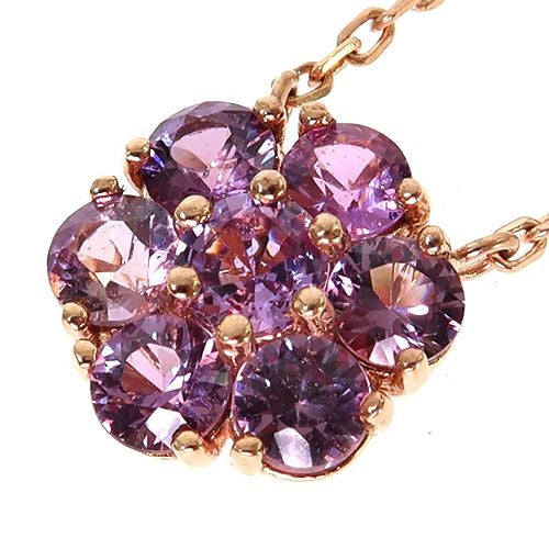 Purple Sapphire Diamond Flower Necklace 67410