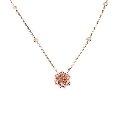 Purple Sapphire Diamond Flower Necklace 67410