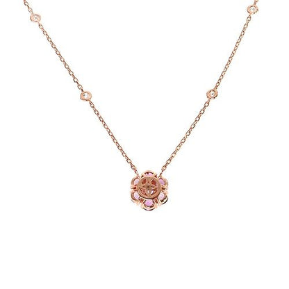 Purple Sapphire Diamond Flower Necklace 67410