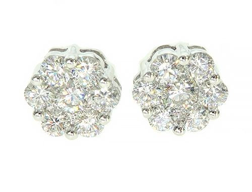True VS Cluster Stud Earrings