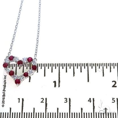 Ruby Diamond Heart Necklace 67487