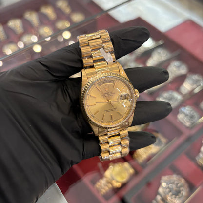 Rolex Day-Date 36mm Champagne Fluted Bezel