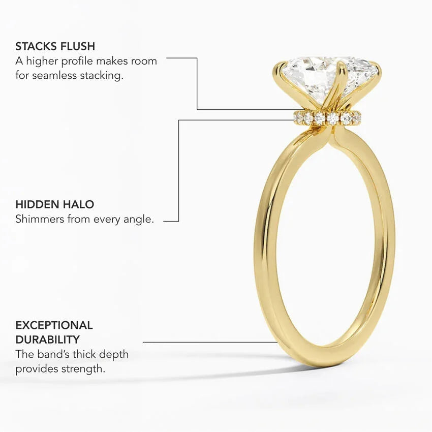 Secret Halo 1.5mm Diamond Ring in 18K Yellow Gold