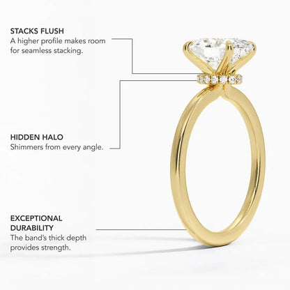 Secret Halo 1.5mm Diamond Ring in 18K Yellow Gold