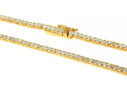 Signature 4 Pointers 14K Yellow Gold Diamond Tennis Chain