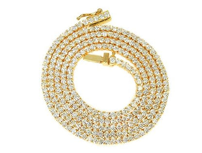 Signature 4 Pointers 14K Yellow Gold Diamond Tennis Chain