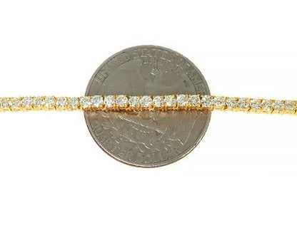 Signature 4 Pointers 14K Yellow Gold Diamond Tennis Chain