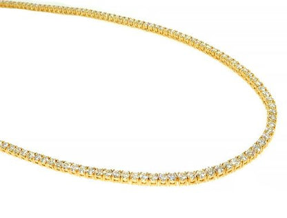 Signature 5 Pointers 14K Yellow Gold Diamond Tennis Chain