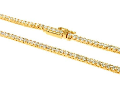 Signature 5 Pointers 14K Yellow Gold Diamond Tennis Chain
