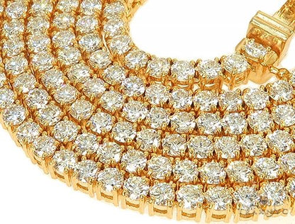 Signature 5 Pointers 14K Yellow Gold Diamond Tennis Chain