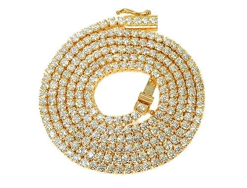 Signature 5 Pointers 14K Yellow Gold Diamond Tennis Chain