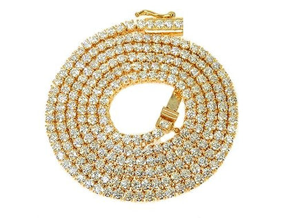 Signature 5 Pointers 14K Yellow Gold Diamond Tennis Chain