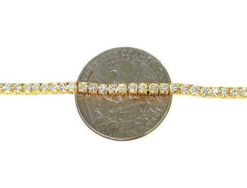 Signature 5 Pointers 14K Yellow Gold Diamond Tennis Chain