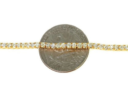 Signature 5 Pointers 14K Yellow Gold Diamond Tennis Chain