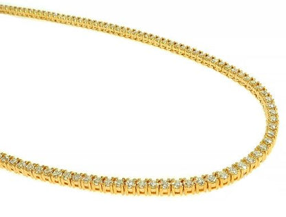 Signature 7 Pointers 14K Yellow Gold Diamond Tennis Chain