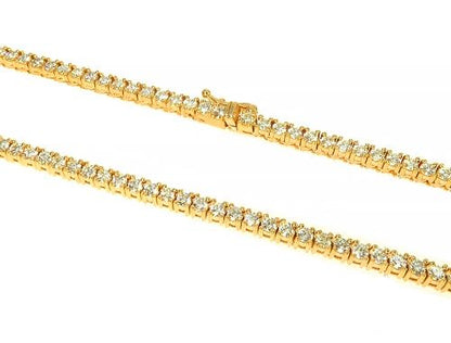 Signature 7 Pointers 14K Yellow Gold Diamond Tennis Chain