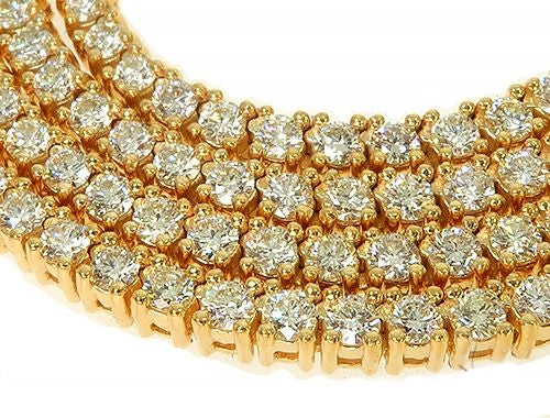 Signature 7 Pointers 14K Yellow Gold Diamond Tennis Chain