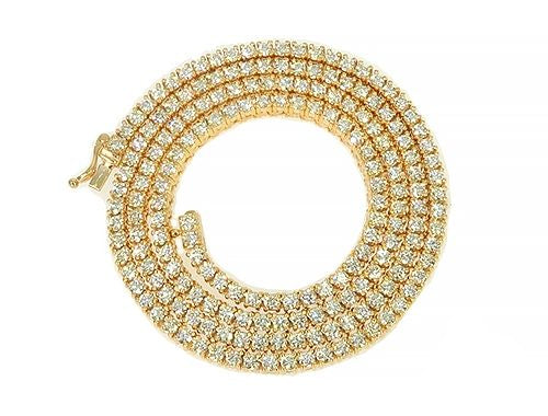 Signature 7 Pointers 14K Yellow Gold Diamond Tennis Chain