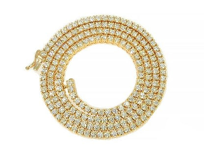 Signature 7 Pointers 14K Yellow Gold Diamond Tennis Chain