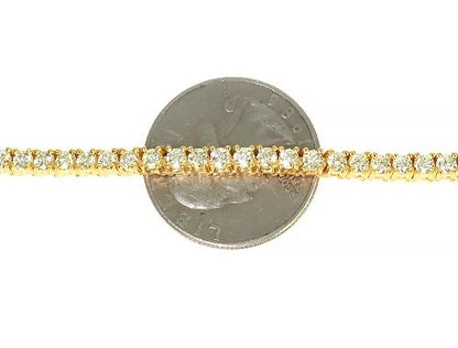 Signature 7 Pointers 14K Yellow Gold Diamond Tennis Chain