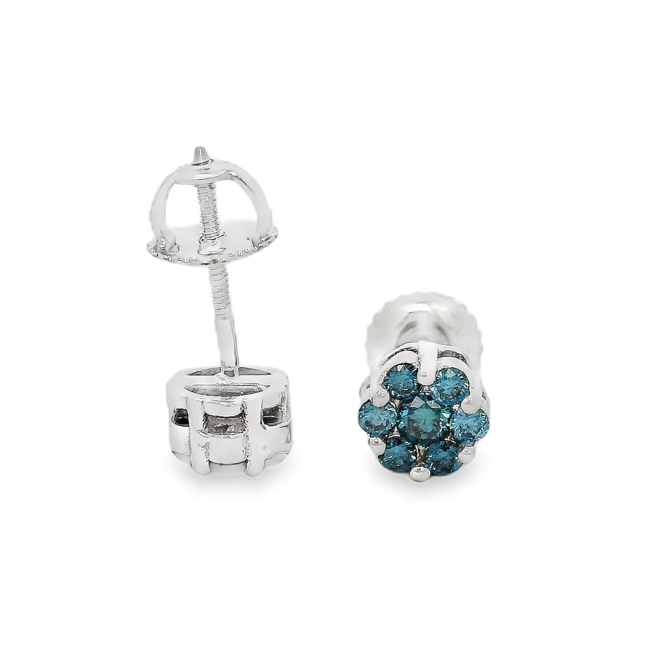 Ocean Blue Flower Earrings