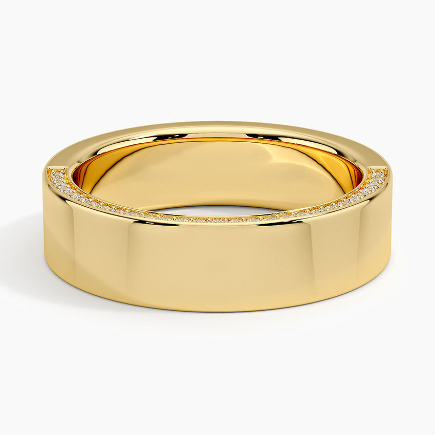 Mojave 6mm Diamond Wedding Ring in 14K Yellow Gold
