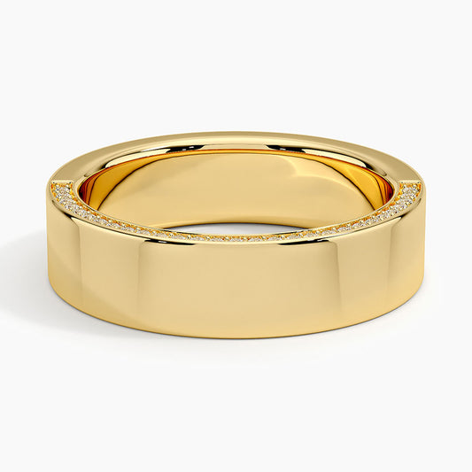 Mojave 6mm Diamond Wedding Ring in 14K Yellow Gold