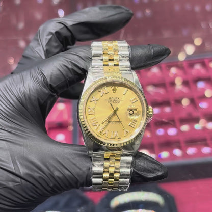 Rolex Datejust 36mm Champagne Diamond Roman Dial