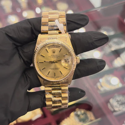 Rolex Day-Date 36mm Champagne Fluted Bezel
