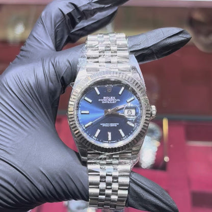 2020 Rolex DateJust 41mm Stainless Steel Blue Stick Dial